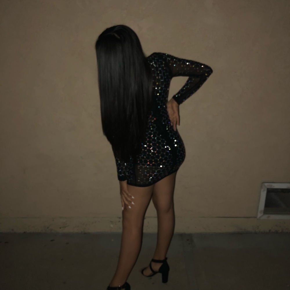 Black dress with rhinestones